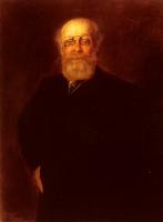 Franz von Lenbach - Portrait Of A Bearded Gentleman Wearing A Pince Nez